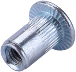Fortum гайка за нитове klt. 50 бр. , M3, POP-NUT, поцинкована стомана, кръгла, отворена, с плосък ръб, назъбена FORTUM