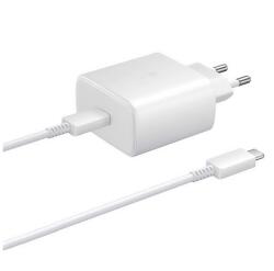 Samsung Променливотоково зарядно устройство Type-C с гнездо 65W, PD бързо зарядно устройство + кабел Type-C, БЯЛ EP-TA865 (EP-TA865)