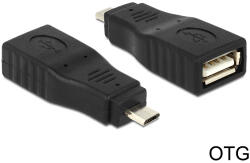 Delock Адаптер Delock USB Micro B мъжки към USB 2.0 женски, OTG, напълно покрит