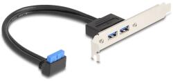 Delock Кабел на скобата с кука и примка 1 бр. Гайка с пинхед USB 5 Gbps с 90° огъване и 2 бр. USB 5 Gbps с гайка тип А 50 cm
