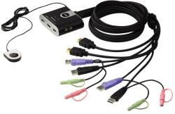 ATEN kvm превключвател usb hdmi + аудио, 2 порта - cs692 cs692-at (cs692-at)