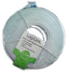 LogiLink Patch Cable SlimLine, плосък, Cat. 5e, U/UTP, бял, 5 м (CP0137)