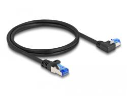 Delock RJ45 мрежов кабел Cat. 6A S/FTP право / ляво огъване 1 м черен