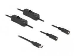 Delock USB Type-C мъжки 2 бр. DC 5, 5 x 2, 1 мм женски конектор, кабел с дължина 1 метър