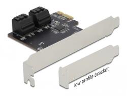 Delock 4 порта SATA PCI Express x1 карта - нископрофилен форм-фактор