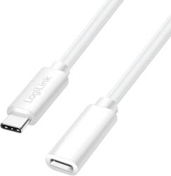 LogiLink USB 2.0 Type-C кабел C/M-USB-C/F, PD, бял, 3 м