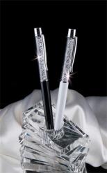 Art Crystella Химикалка, кремаво бяла с бял кристал SWAROVSKI на върха, 14 cm, ART CRYSTELLA 1805XGT022 (1805XGT022)