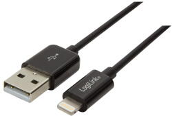 LogiLink Кабел Logilink USB Lightning конектор, черен, 0, 18 м