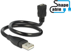 Delock Кабел Delock USB 2.0 Type-A мъжки USB 2.0 Micro-B женски ShapeCable 0, 35 м
