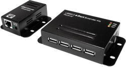 LogiLink USB 2.0 Cat. 5 удължител до 50 м, 4-портов хъб, POE