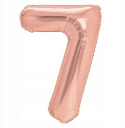 PartyPal Fólia lufi Szám 7 Rózsaszín Arany Rose Gold 40cm Felirat