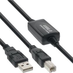 PremiumCord Кабел USB 2.0 повторител, A - B, M/M, 10 m, черен KU2REP10AB (KU2REP10AB)