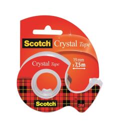 3M Самозалепваща лента, диспенсер, ръчен, 19 mm x 7, 5 m, 3M SCOTCH "Crystal" 7100093859 (7100093859)