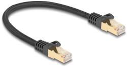 Delock RJ45 мрежов кабел с плетена обвивка Cat. 6A S/FTP мъжки към мъжки 0, 25 m черен