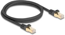Delock RJ45 мрежов кабел с плетена обвивка Cat. 6A S/FTP мъжки към мъжки 1 м черен