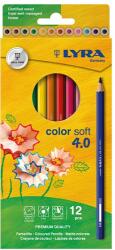 LYRA Цветни моливи LYRA Color Soft 4.0 екстра меки ярки меки цветове 12 броя 2421120 (2421120)
