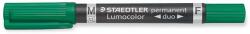 STAEDTLER Алкохолен маркер, 0, 6/1, 5 мм, коничен, с два края, STAEDTLER "Lumocolor duo 348", зелен 348-5 (348-5)