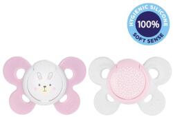 Chicco suzetă Physio Comfort fată din silicon - iepuraș / puncte 2 buc, 0-6 m (AGS74931.11B)