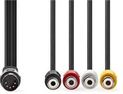 Nedis CAGL20450BK02 DIN аудиокабел, DIN 5-пинов щепсел - 4x RCA гнездо, 0, 20 м (CAGL20450BK02)
