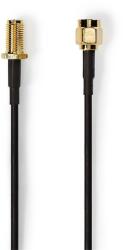 Nedis CSGL02210BK30 SMA кабел, RP SMA мъжки, RP SMA женски, позлатен, 50 Om, единично екраниран, 3, 00 m, кръгъл (CSGL02210BK30)