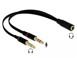 Delock 65967 1х3, 5 мм 4-пинов женски стерео жак - 2х3, 5 мм 3-пинов мъжки стерео жак адаптер за слушалки (65967)
