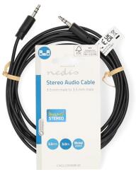 Nedis CAGL22000BK30 стерео аудиокабел, 3, 5 мм жак - 3, 5 мм жак, 3 м (CAGL22000BK30)