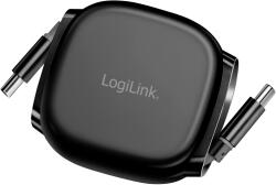 LogiLink USB 2.0 Type-C кабел, от мъжки до мъжки, с възможност за удължаване, 480 Mbps, 60W, черен, 1 м