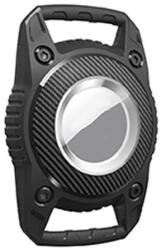 Gigapack Силиконов калъф (за прикрепяне към нашийника, матов, с карбонова шарка, удароустойчив, IP67 водоустойчив) ЧЕРЕН Apple AirTag GP-138215 (GP-138215)