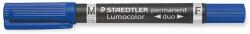 STAEDTLER Алкохолен маркер, 0, 6/1, 5 мм, коничен, с два края, STAEDTLER "Lumocolor duo 348", син 348-3 (348-3)