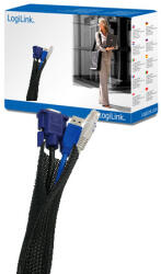 LogiLink Гъвкав органайзер за кабели, черен (KAB0006) (KAB0006)