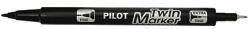 Pilot Алкохолен маркер, 0, 8/2 мм, с два края, PILOT "Twin", черен SCA-TM-B-BG (SCA-TM-B-BG)