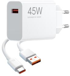 Xiaomi Променливотоково зарядно устройство с USB гнездо 45W, бързо зарядно устройство + кабел Type-C, БЯЛО MDY-17-EF + TYPE-C (MDY-17-EF + TYPE-C)