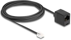 Delock Телефонен кабел RJ11 мъжки - RJ45 женски, черен, 3 m
