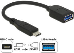 Delock адаптер 10 Gbps (USB 3.1 Gen 2) USB Type-C мъжки USB Type-A женски коаксиален черен Premium