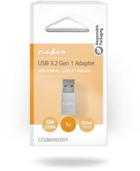 Nedis CCGB60925GY Адаптер USB A - USB C, USB3.2 щепсел - USB-C гнездо, 5 Gbps, (USB3.1, USB3.0, USB2.0) (CCGB60925GY)