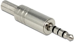 Delock стерео щепсел 3.5 mm със защита от огъване, сребърен