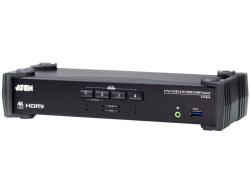 ATEN 4-портов usb 3.0 4k hdmi kvmp превключвател с режим на аудио миксер cs1824-at-g (cs1824-at-g)
