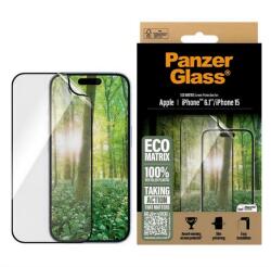 Panzer iPhone 16 PANZERGLASS ECO MATRIX протектор за екран гъвкаво стъкло, устойчиво на надраскване + рамка, TRANSFER 2869 (2869)