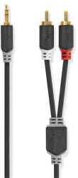 Nedis CABW22200AT50 стерео аудио кабел 3, 5 мм стерео жак - 2 пъти RCA, позлатен, 5 м (CABW22200AT50)