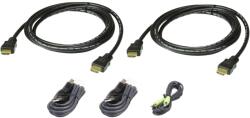 ATEN 2L-7D02UHX5 USB HDMI Dual Display Secure KVM Cable Kit 1, 8 m Black (2L-7D02UHX5)