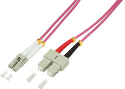 LogiLink Оптичен дуплексен пач кабел, OM4, 50/125 , LC-SC, лилав, 5 м