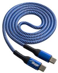Akyga AK-USB-37 Кабел за данни от USB-C към USB-C M/M 1 м синьо-бял (оплетен) (AK-USB-37)