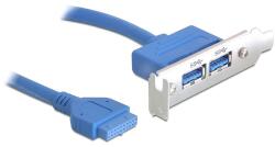 Delock изход USB 3.0 пин хедър 19 пина 1 x вътрешен 2 x USB 3.0-A гайка външен нисък профил