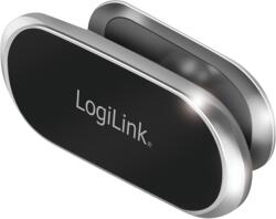 LogiLink Магнитен държач за смартфон, въртене на 360, до 800 g, алуминий, черен/сребърен
