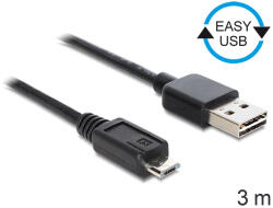 Delock EASY-USB 2.0 -A към A USB 2.0 micro-B към A кабел, 3 м (83368)