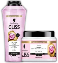 Schwarzkopf Liquid Silk sampon és maszk Töredezett és matt hajra 400ml x2