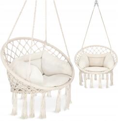 4FIZJO Kerti Hinta Boho Fotel Lógó Gólyafészek Párna A Teraszra (Huśtawka ogrodowa z poduszką BOHO beżowa)
