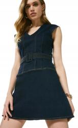 Karen Millen Krémszínű Ruha Farmer Mini V-nyakkivágással Klasszikus Karen Millen 36