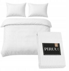 Piruu Home Adamaszek Ágyneműhuzat Fehér 220x200 2x 70/80cm Hotel Mikrofázis (5905261454836)