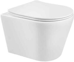 Fluminia Cleo (tornado), Alb, Vas Wc Suspendat, Cu Spalare Vartej, Cu Capac Soft Cose Si Quick Release, 48, 5x36x34cm, M201 (m201) - sanoterm